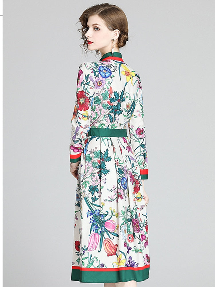 Vintage Shirt Overlay Flower Print Dress