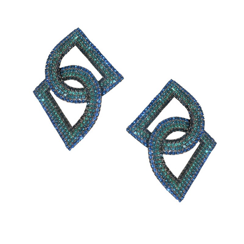 Rhinestones Copper Double D Earrings