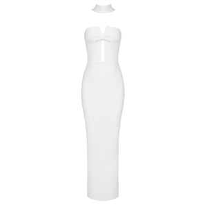 Bow Choker Design Bandage Dress
