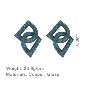 Rhinestones Copper Double D Earrings