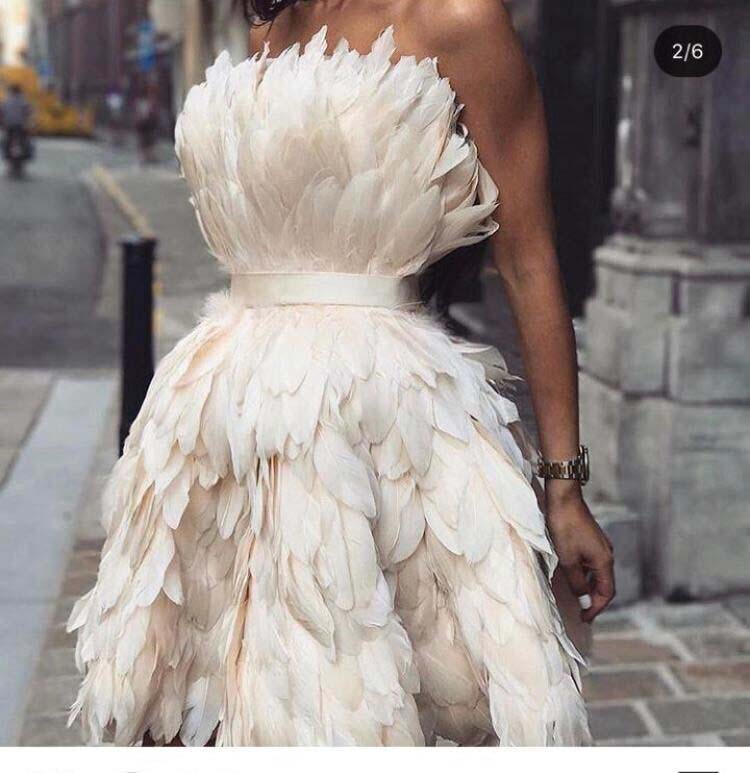 Strapless Feather Dress