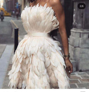 Strapless Feather Dress
