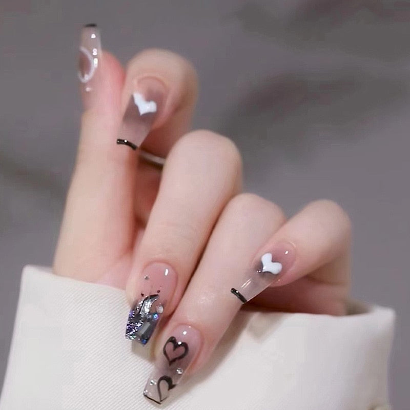 Pearl Lace Bowknot Press On Nails
