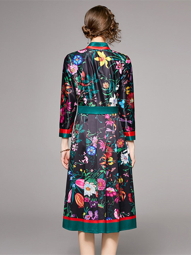 Vintage Shirt Overlay Flower Print Dress