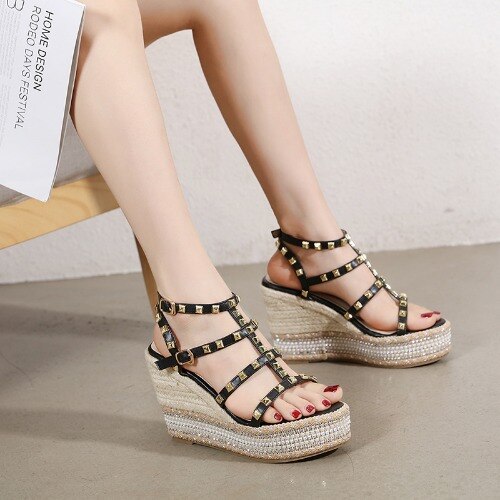 Beige Wedges Platform Sandal