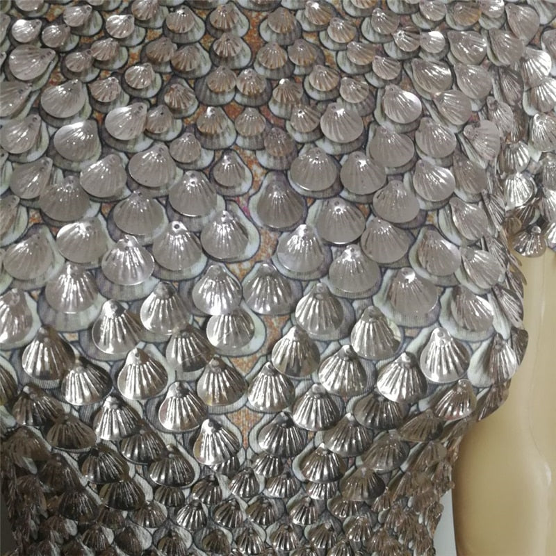 Shinning Shells Sequin Fish Scale Mirrors Mini Dress