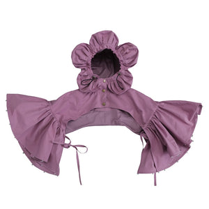 Patchwork Beads Hooded Collar Half Sleeve Pashima
