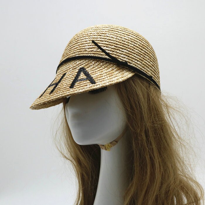 Raffia Straw Sun Visor Embroidery Hat