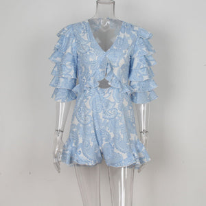 Backless Ruffle Playsuit