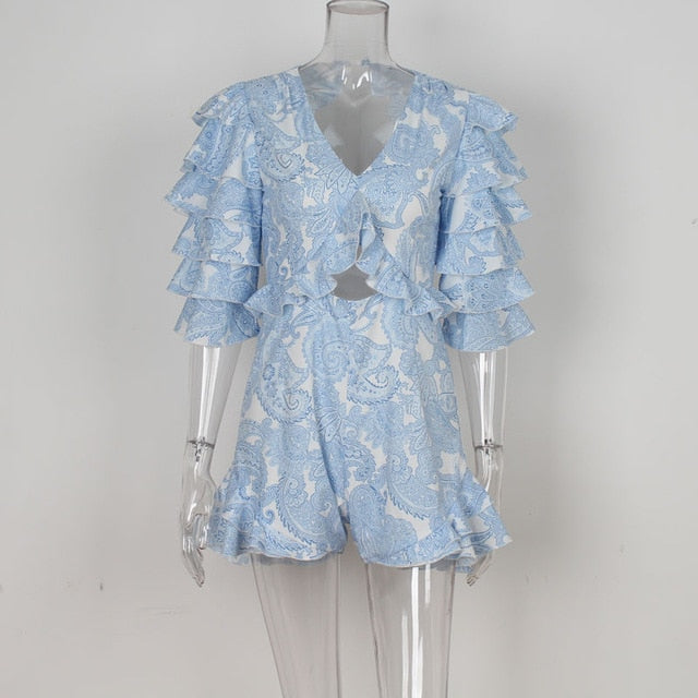 Backless Ruffle Playsuit