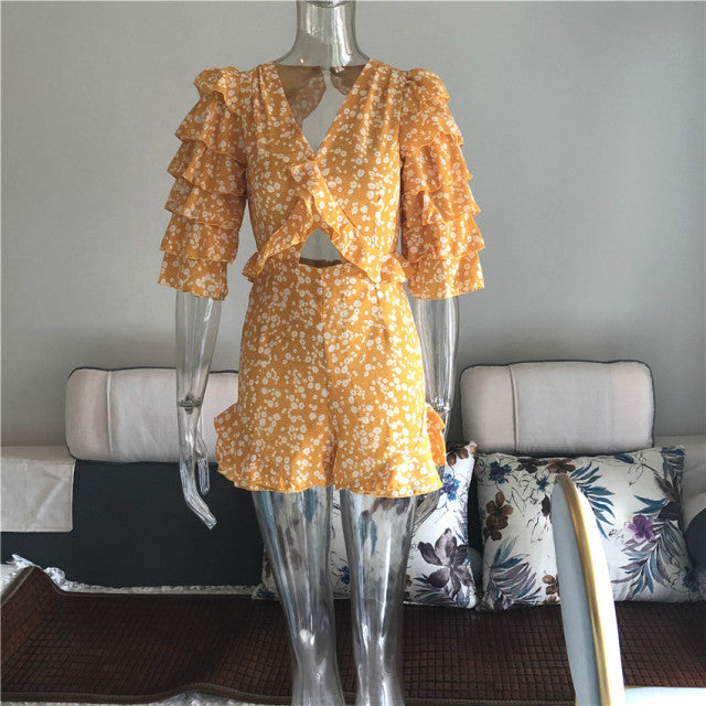 Backless Ruffle Playsuit