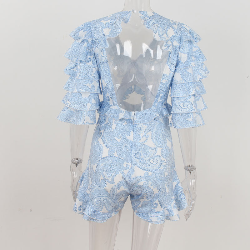 Backless Ruffle Playsuit