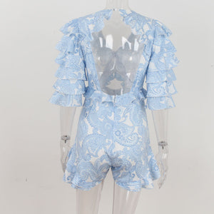 Backless Ruffle Playsuit