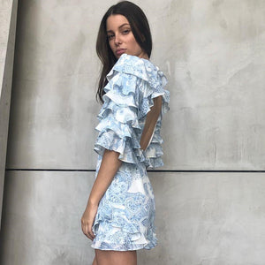 Backless Ruffle Playsuit