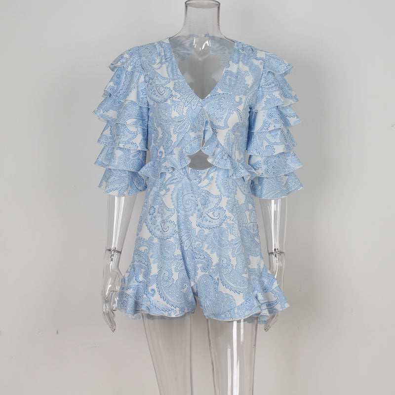 Backless Ruffle Playsuit
