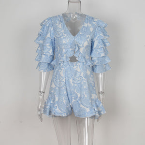 Backless Ruffle Playsuit