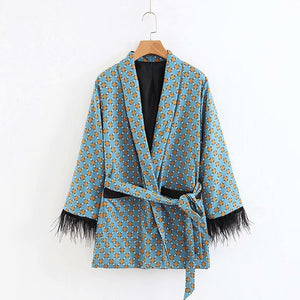 Feather Sleeve Lounge Jacket & Trouser
