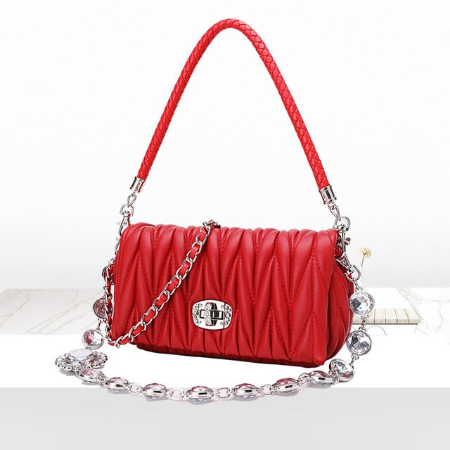 High Quality 2020 Diamonds Chain Sheepskin Mini Bag