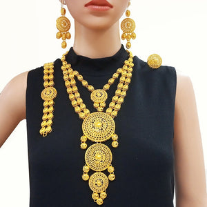 Luxury Big Gold Indian Necklace Set