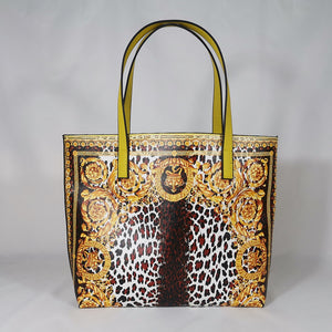 Genuine Leather Animal Print Handbag