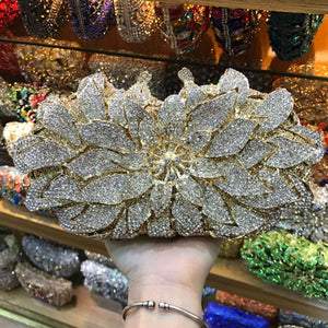 Flower Shaped  Chrystal Diamond Handbag