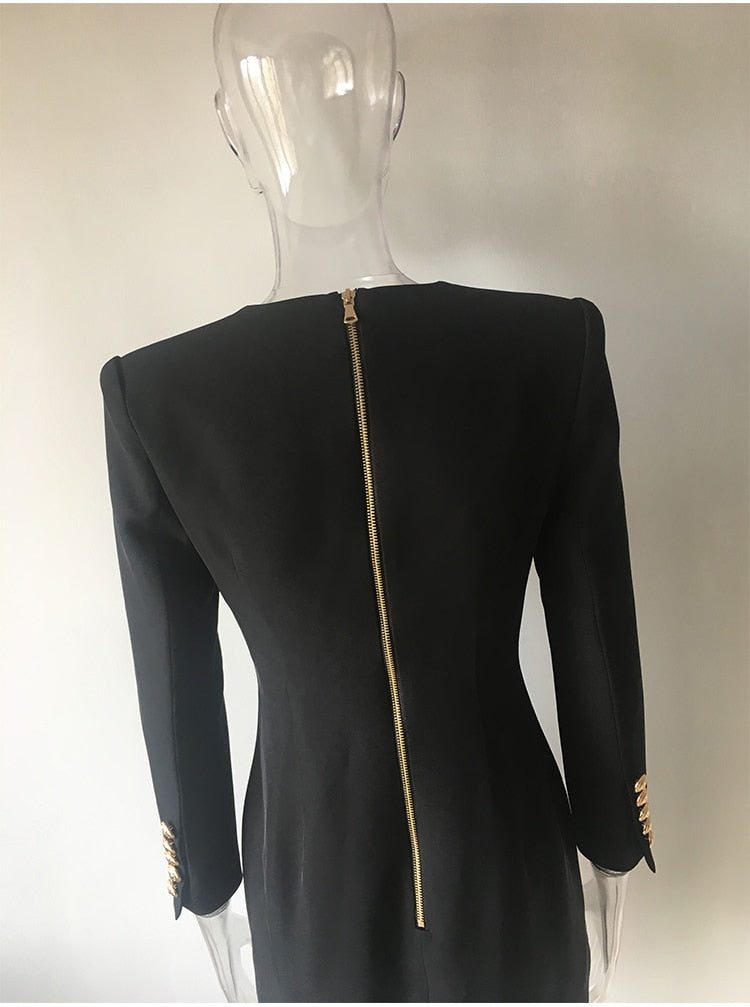 Quality Long Sleeve Black Dress