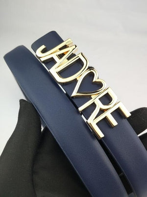 Multi Color Lovers Heart Buckle Leather Belt