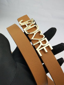 Multi Color Lovers Heart Buckle Leather Belt