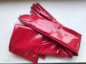 Custom Made Patent Sheepskin Leather over the Elbow Glove