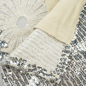 2020 Chic Silver Sequin Ruffle Maxi Dress
