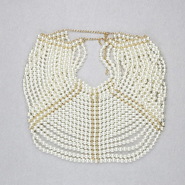 European Multi Layer Pearl Hollow Our Shawl