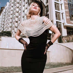European Multi Layer Pearl Hollow Our Shawl