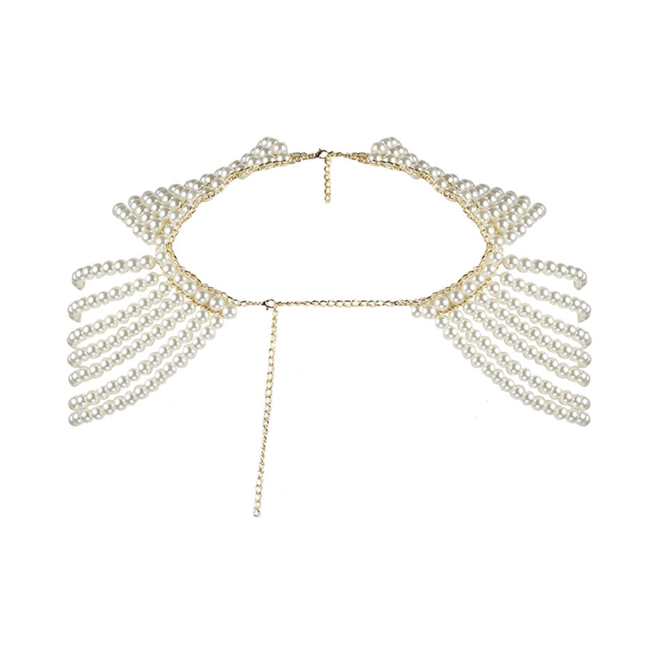 European Multi Layer Pearl Hollow Our Shawl