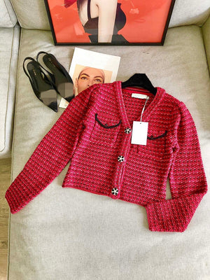 Red Gold And Silver Blended Cardigans