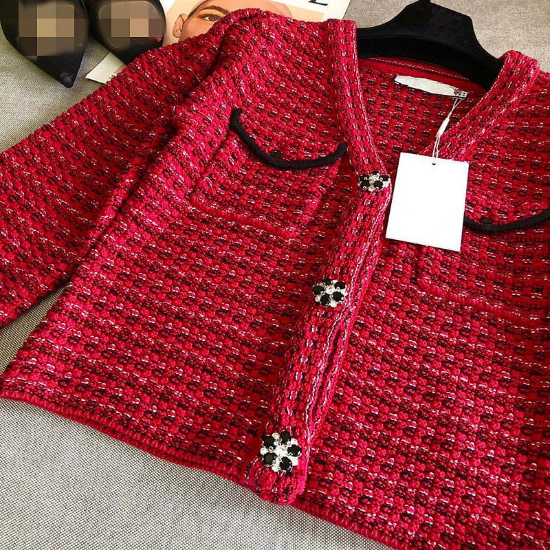 Red Gold And Silver Blended Cardigans