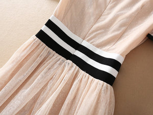 Vintage Sequins Embroidery Patchwork Lace Vintage Elegant Dress
