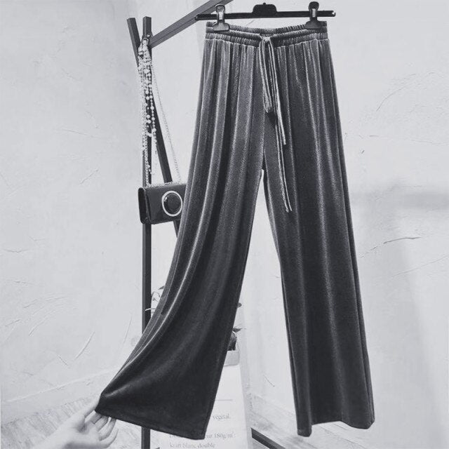 Velvet Wide Leg Pants