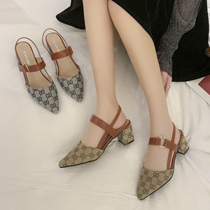 Point-toe Buckle Sandal