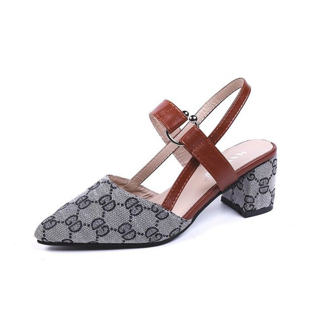 Point-toe Buckle Sandal