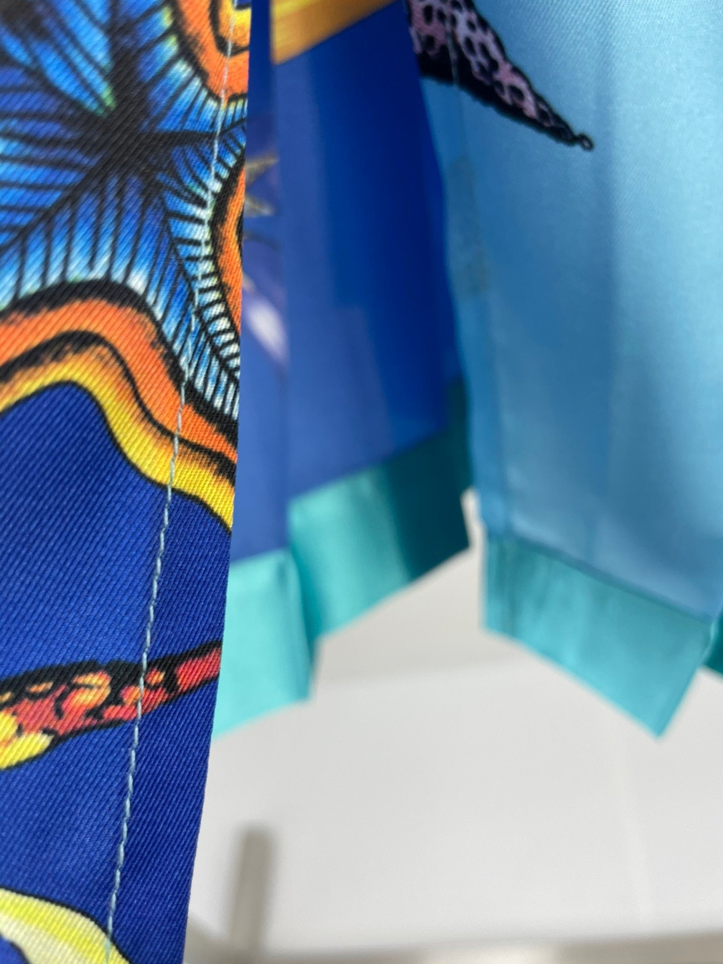 High End Quality Starfish Shell Print Lapel Long Sleeve Shirt Blouse Or High Waist Slit Pleated Skirt