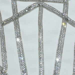 Diamond Beaded Mini Skinny Bandage Runway Dress