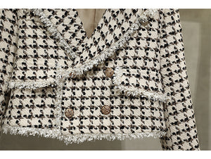 French Style Elegant Lapel Short Coat Versatile Mid-Length Skirt Two-Piece Set