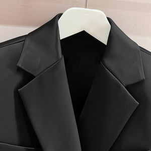 Belt Decoration Waist Mid Lenght Suit Blazer