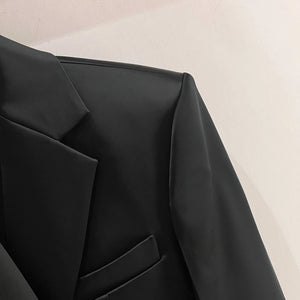 Belt Decoration Waist Mid Lenght Suit Blazer