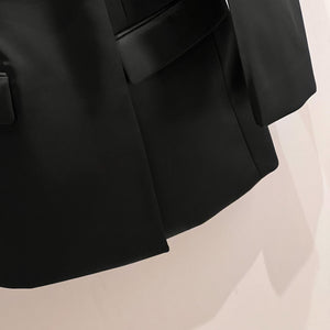 Belt Decoration Waist Mid Lenght Suit Blazer