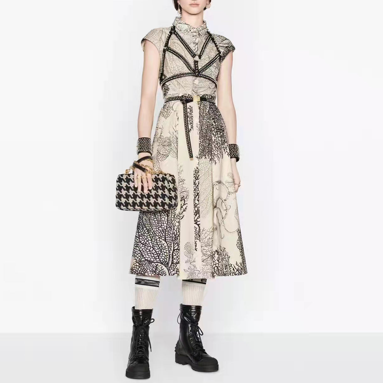 Octopus Print Lapel Shirt Dress