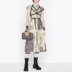 Octopus Print Lapel Shirt Dress