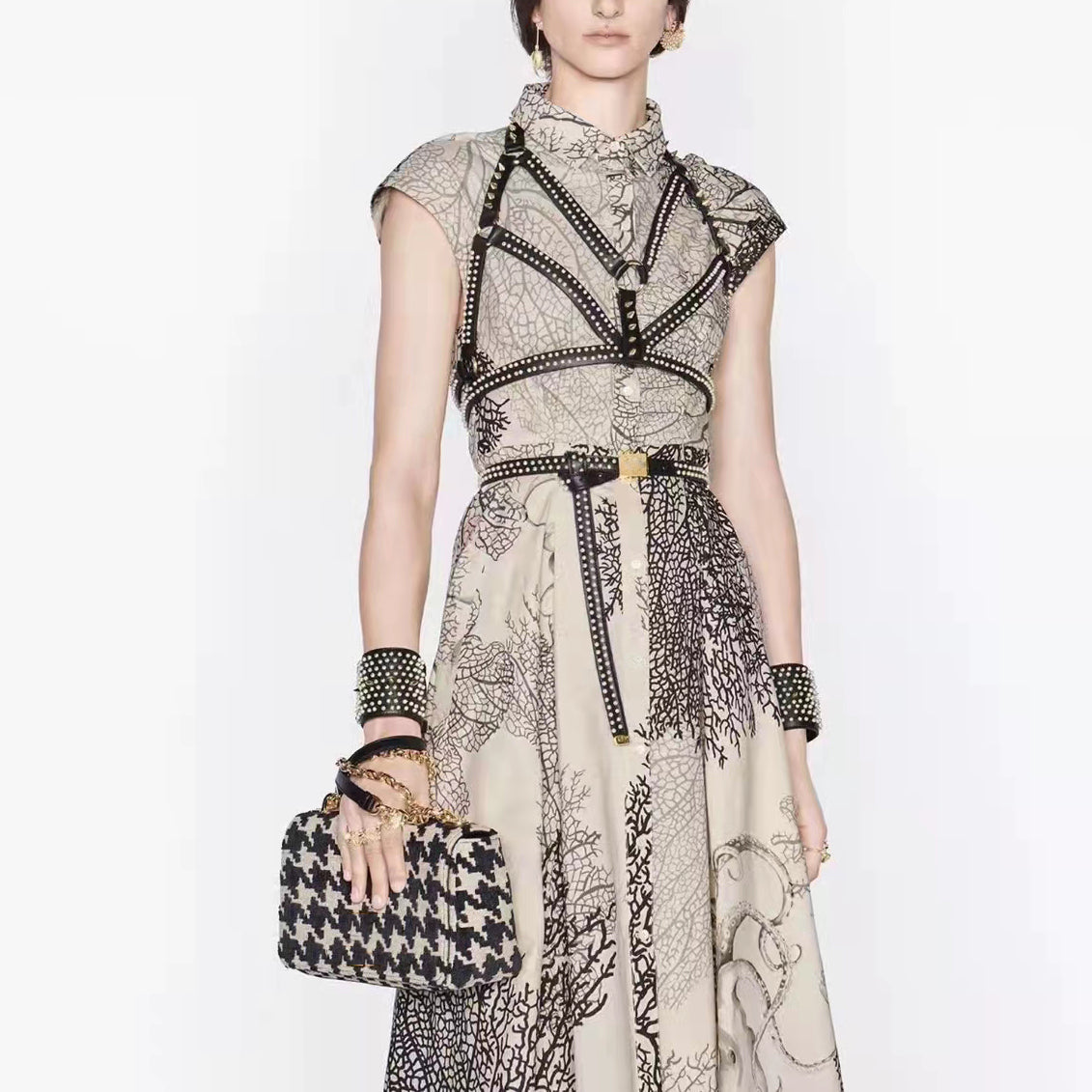 Octopus Print Lapel Shirt Dress