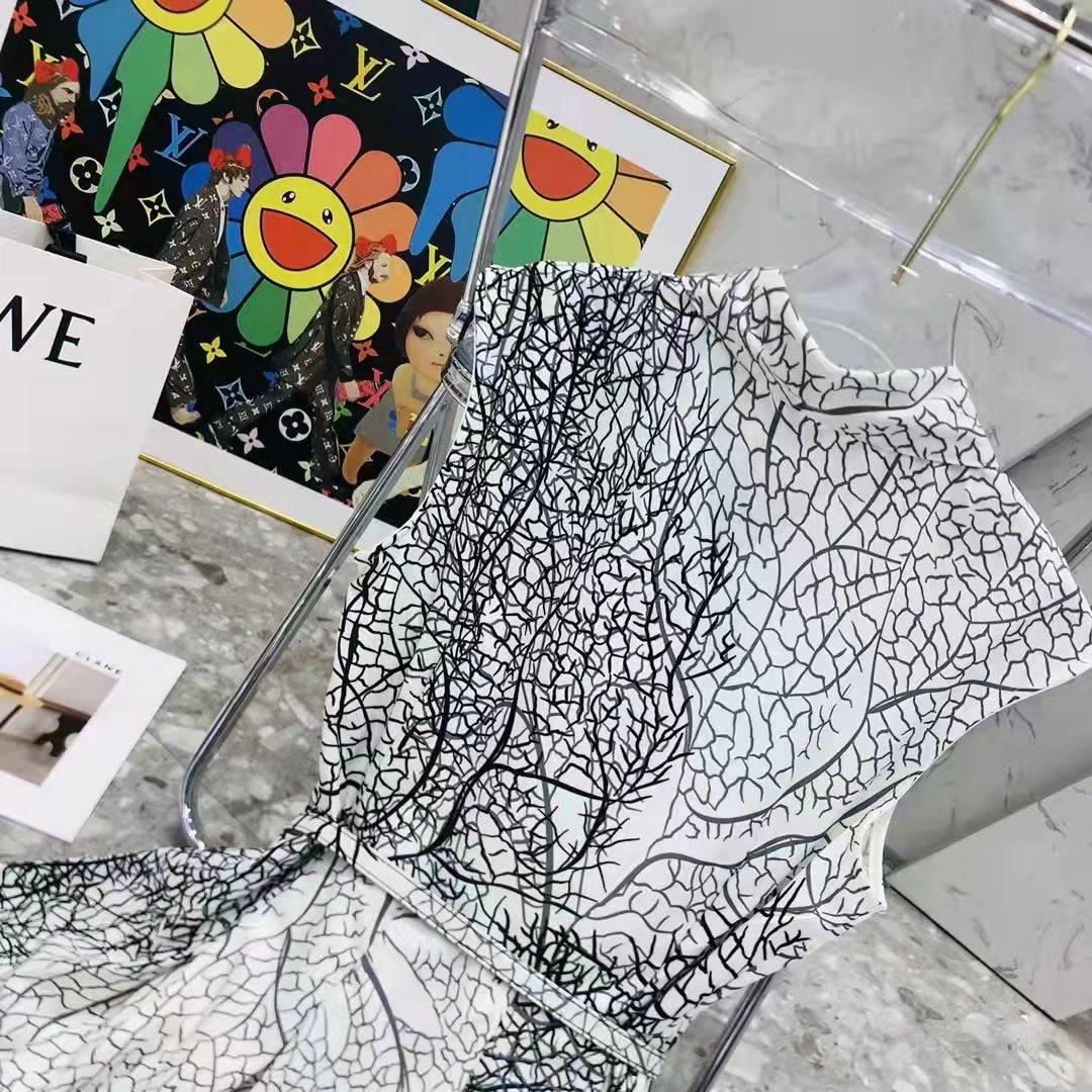 Octopus Print Lapel Shirt Dress