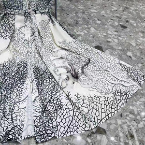 Octopus Print Lapel Shirt Dress